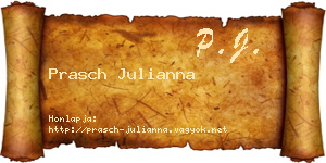 Prasch Julianna névjegykártya